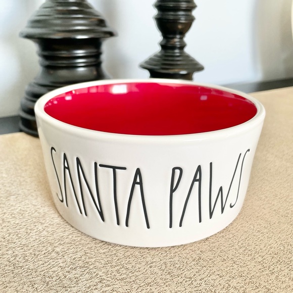 🆕Rae Dunn Ceramic SANTA PAWS Pet Bowl - Picture 1 of 3